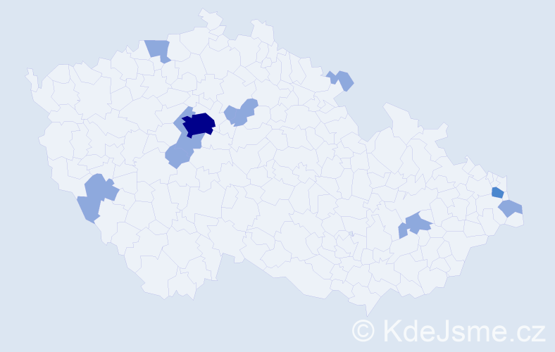 Jméno: 'Kinga', počet výskytů 16 v celé ČR