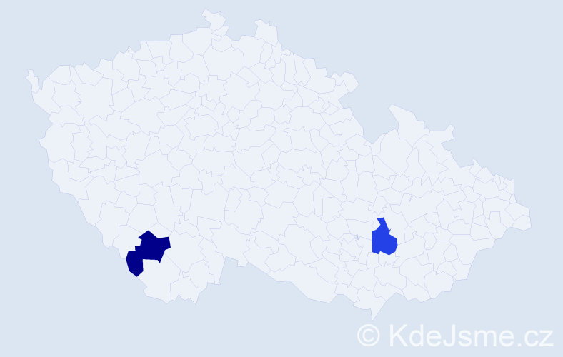 Jméno: 'Jakub Radim', počet výskytů 2 v celé ČR