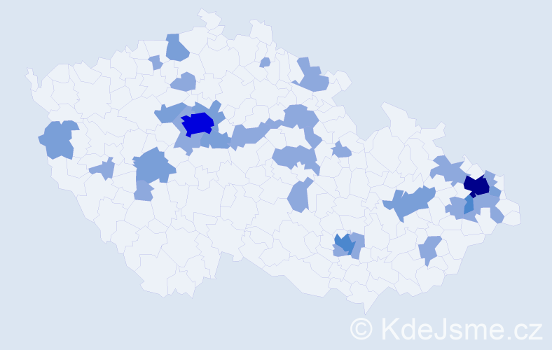 Jméno: 'Katuše', počet výskytů 56 v celé ČR