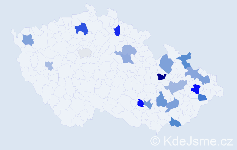 Jméno: 'Jenička', počet výskytů 27 v celé ČR