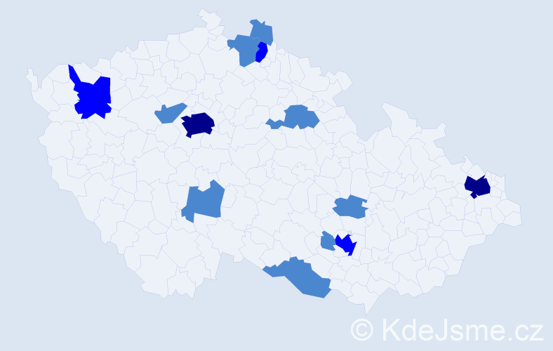 Jméno: 'Borislav', počet výskytů 20 v celé ČR