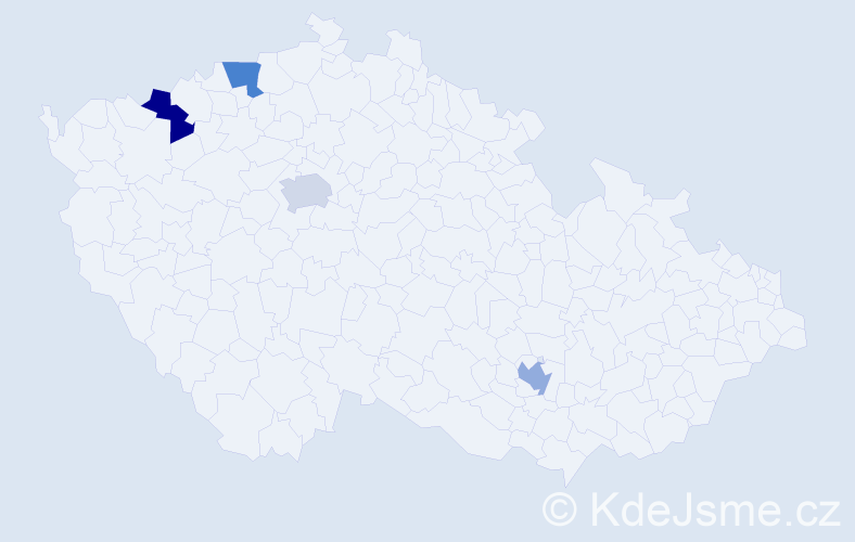 Jméno: 'Veska', počet výskytů 4 v celé ČR