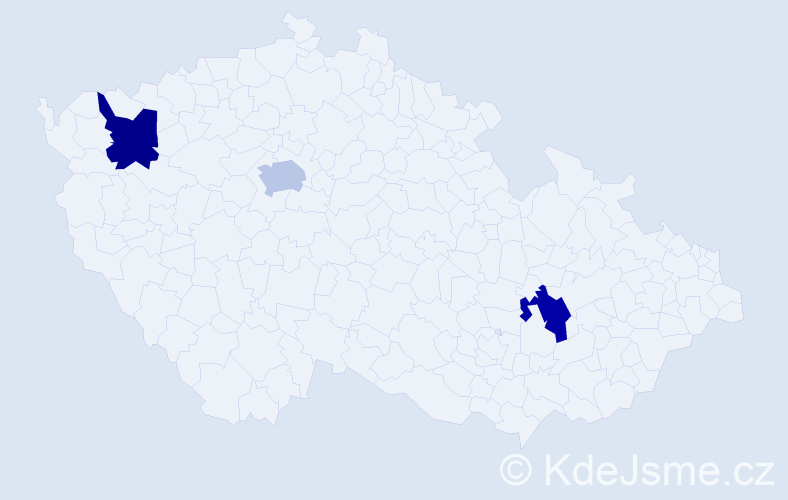 Jméno: 'Marga', počet výskytů 3 v celé ČR