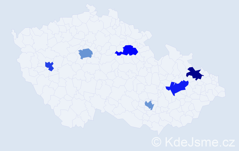 Jméno: 'Szilárd', počet výskytů 8 v celé ČR