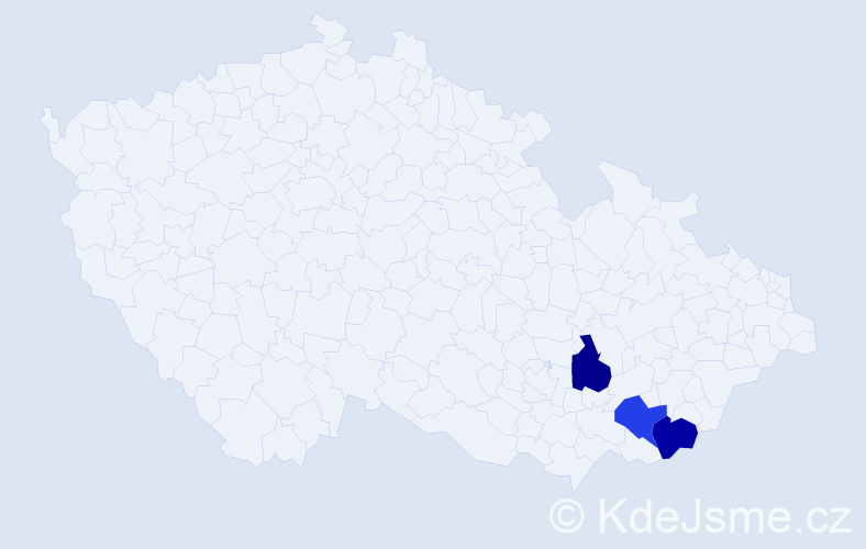 Jméno: 'Elena Maria', počet výskytů 3 v celé ČR