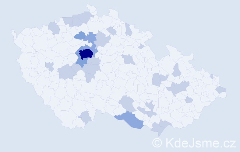 Jméno: 'Klementina', počet výskytů 53 v celé ČR