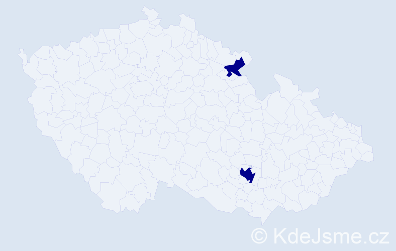 Jméno: 'Tien Tho', počet výskytů 2 v celé ČR