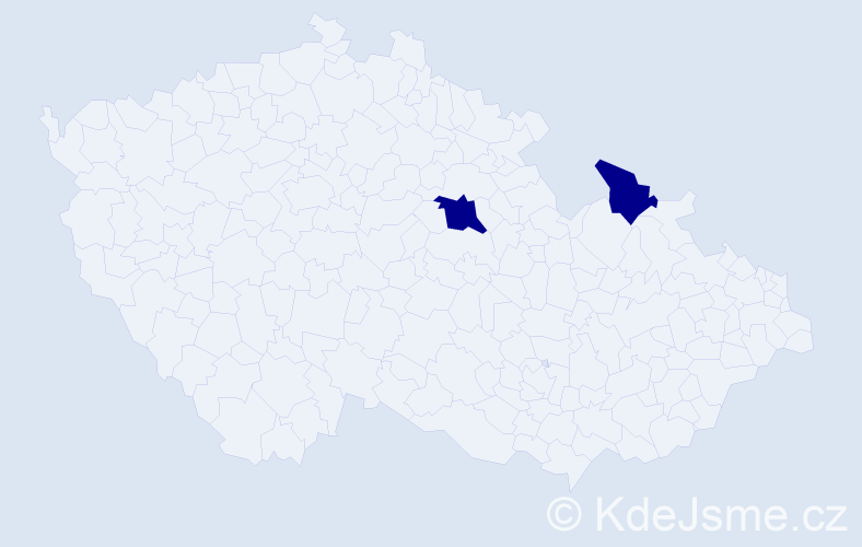 Jméno: 'Nikolas Miroslav', počet výskytů 2 v celé ČR