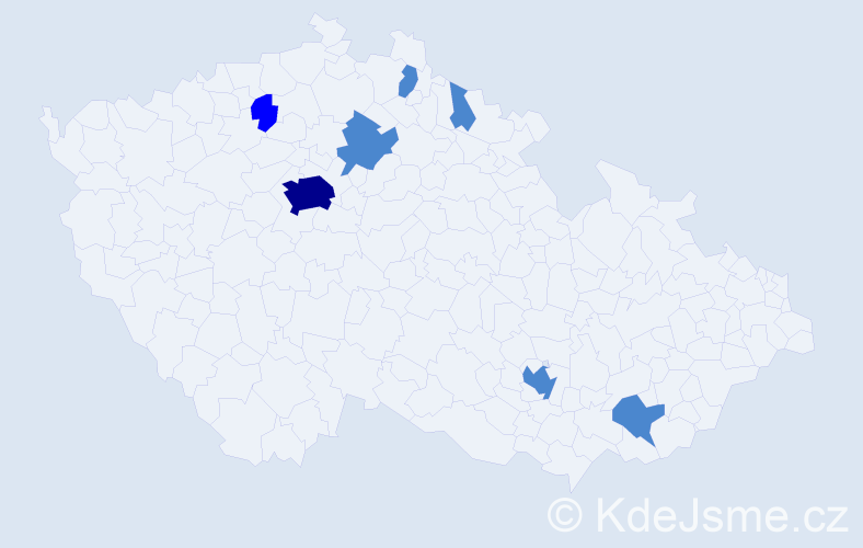 Jméno: 'Doubrava', počet výskytů 10 v celé ČR
