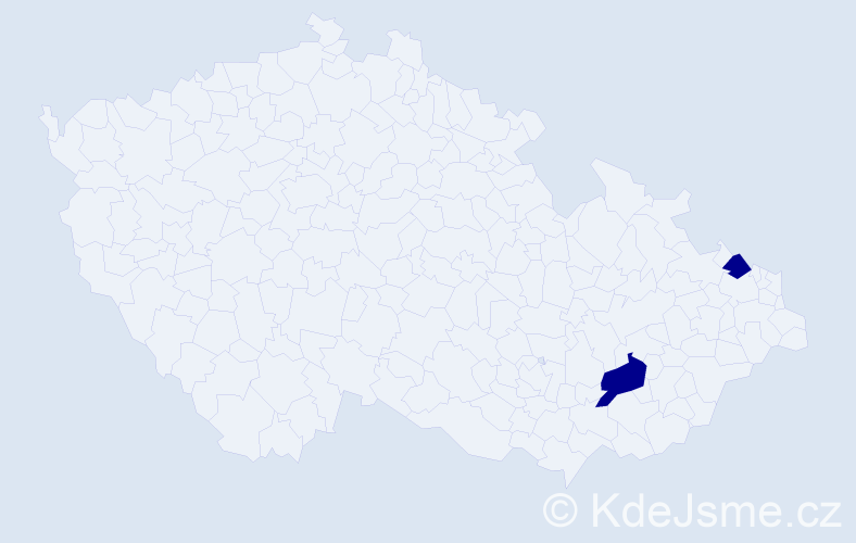 Jméno: 'Irmengard', počet výskytů 2 v celé ČR