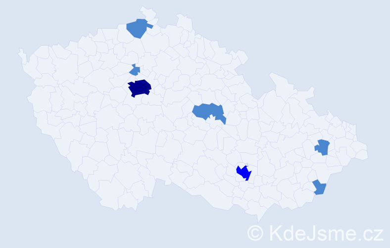 Jméno: 'Hana Anna', počet výskytů 10 v celé ČR
