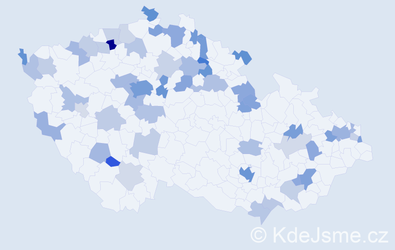 Jméno: 'Anthony', počet výskytů 107 v celé ČR