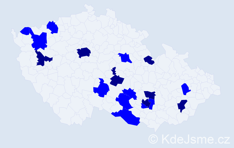 Jméno: 'Erdenetsetseg', počet výskytů 24 v celé ČR