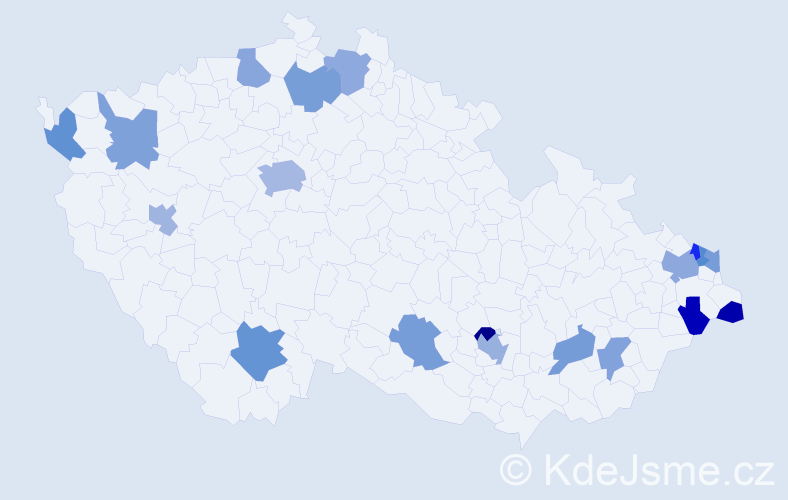 Jméno: 'Nikolina', počet výskytů 26 v celé ČR