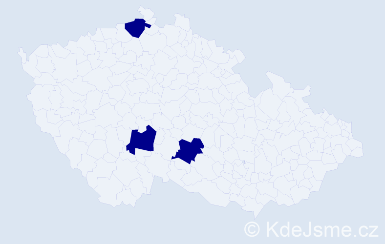 Jméno: 'Max Jan', počet výskytů 3 v celé ČR