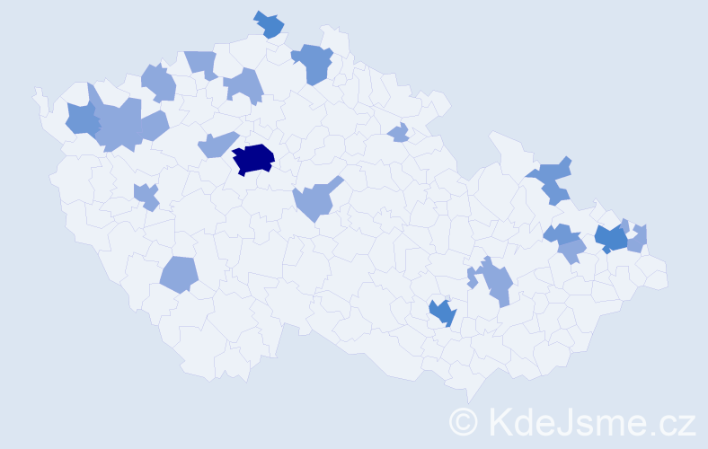 Jméno: 'Bela', počet výskytů 38 v celé ČR