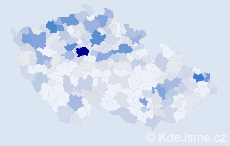 Jméno: 'Ernest', počet výskytů 633 v celé ČR