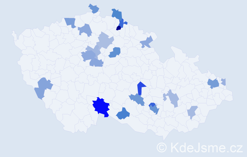 Jméno: 'Arne', počet výskytů 46 v celé ČR