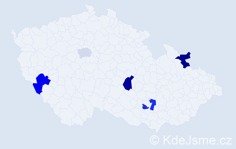Jméno: 'Juda', počet výskytů 5 v celé ČR