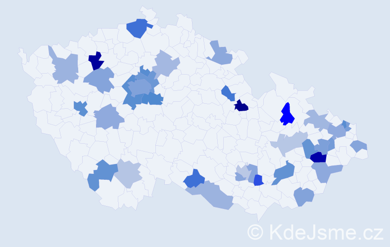 Jméno: 'Mateo', počet výskytů 65 v celé ČR