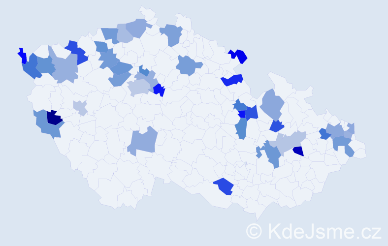 Jméno: 'Kveta', počet výskytů 54 v celé ČR