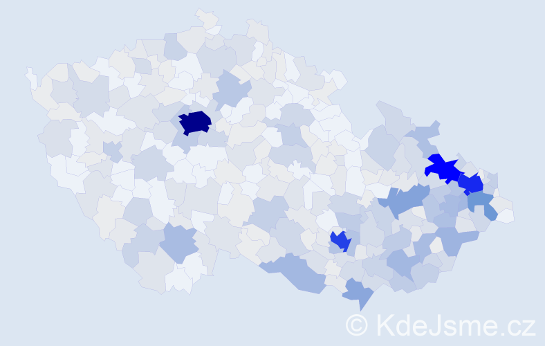Jméno: 'Vladan', počet výskytů 975 v celé ČR