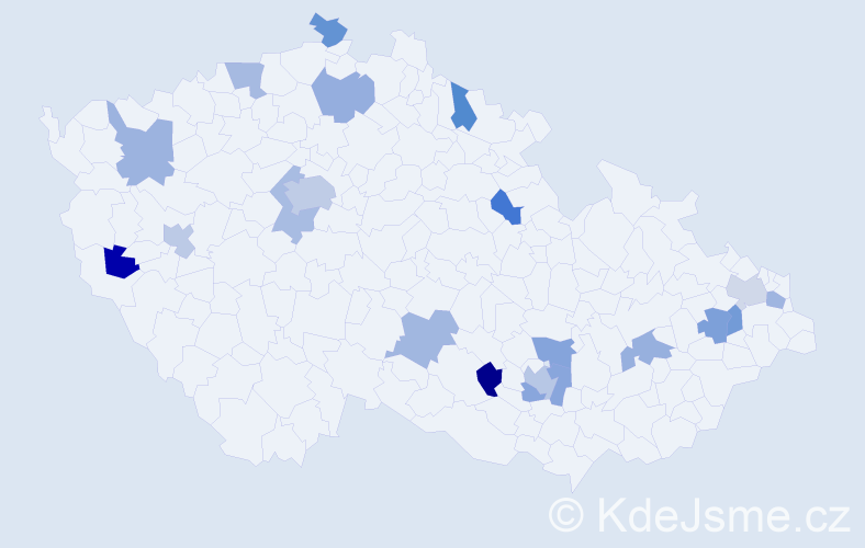 Jméno: 'Andy', počet výskytů 25 v celé ČR