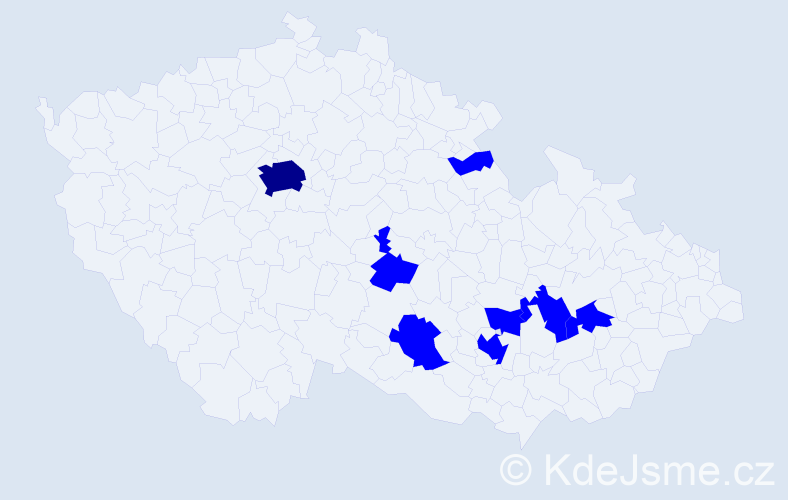 Jméno: 'Khishigjargal', počet výskytů 9 v celé ČR