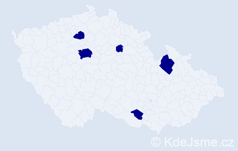 Jméno: 'Krasoslav', počet výskytů 5 v celé ČR