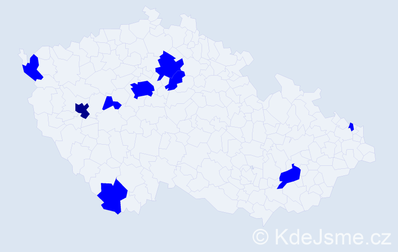 Jméno: 'Thi Lua', počet výskytů 10 v celé ČR