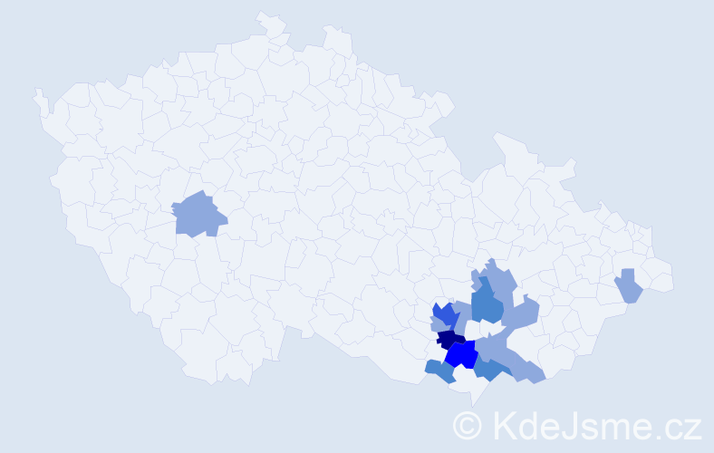 Jméno: 'Vavřín', počet výskytů 25 v celé ČR