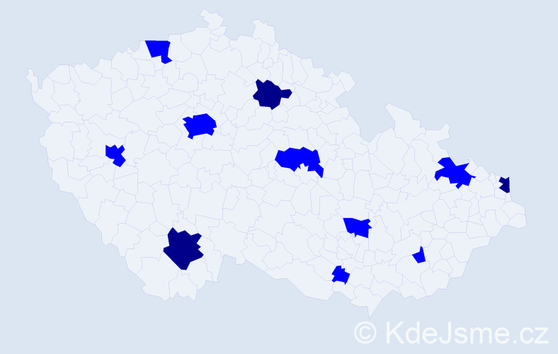 Jméno: 'Darien', počet výskytů 14 v celé ČR