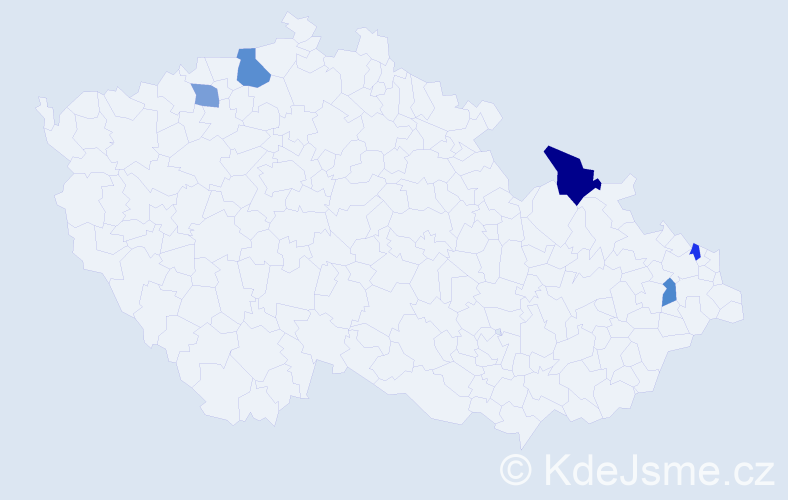 Jméno: 'György', počet výskytů 7 v celé ČR