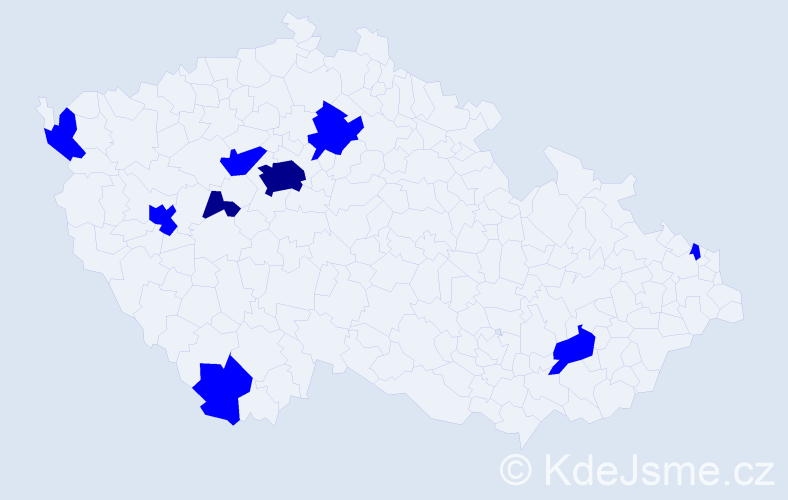 Jméno: 'Thi Lua', počet výskytů 11 v celé ČR