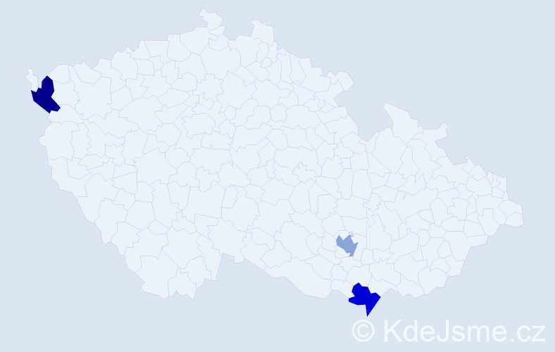 Jméno: 'Janett', počet výskytů 3 v celé ČR