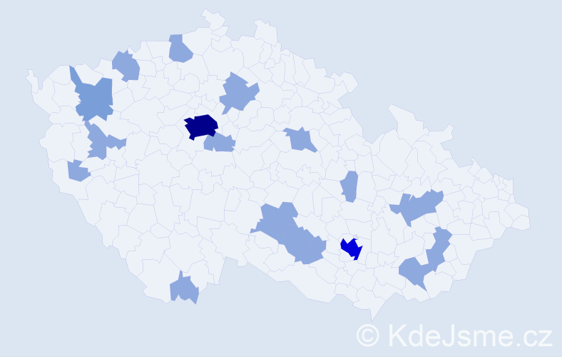Jméno: 'Kristin', počet výskytů 31 v celé ČR
