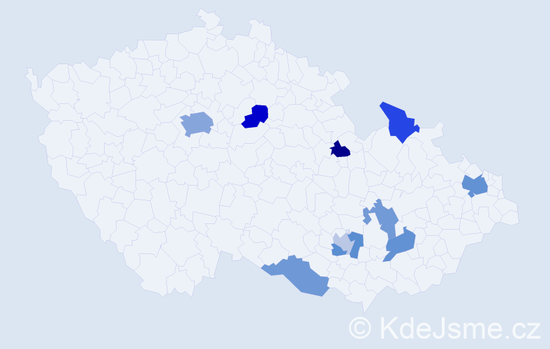 Jméno: 'Orlando', počet výskytů 17 v celé ČR