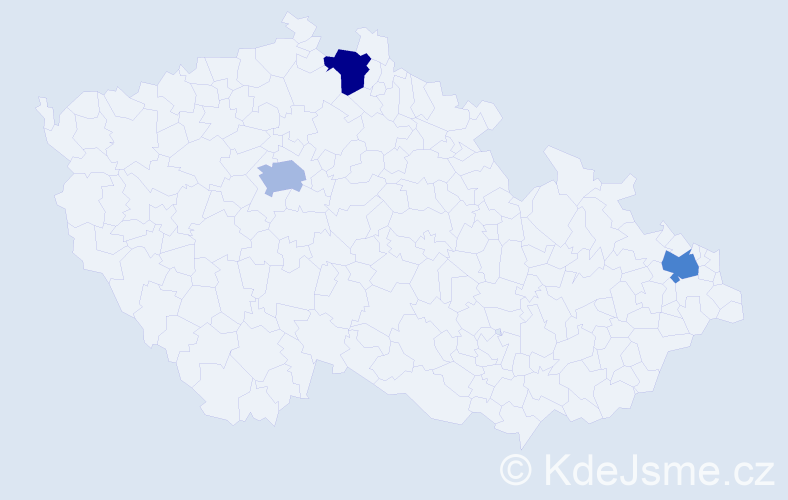 Jméno: 'Thi Ngu', počet výskytů 3 v celé ČR