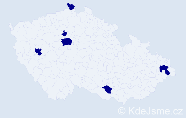 Jméno: 'Věkoslava', počet výskytů 6 v celé ČR
