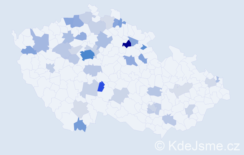 Jméno: 'Anastasija', počet výskytů 105 v celé ČR