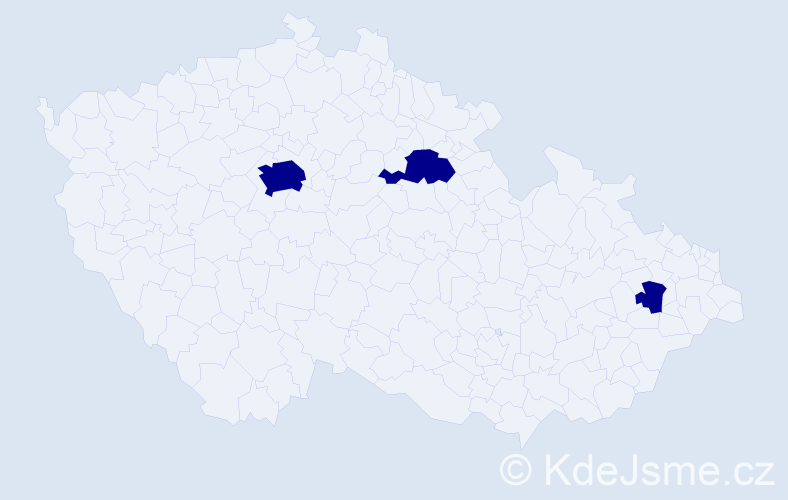 Jméno: 'Vesela', počet výskytů 3 v celé ČR