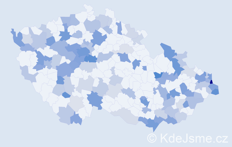 Jméno: 'Klaudia', počet výskytů 245 v celé ČR