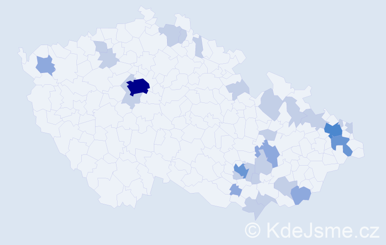 Jméno: 'Dalila', počet výskytů 51 v celé ČR