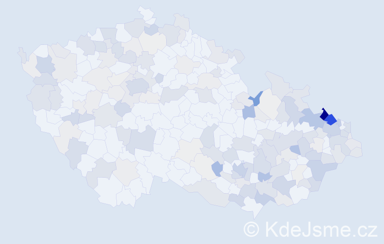 Jméno: 'Bernard', počet výskytů 460 v celé ČR
