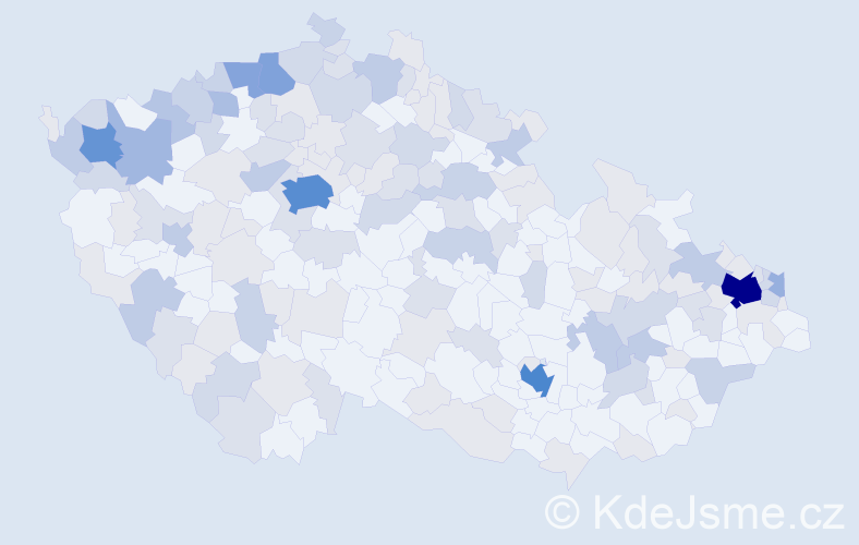 Jméno: 'Jenifer', počet výskytů 386 v celé ČR
