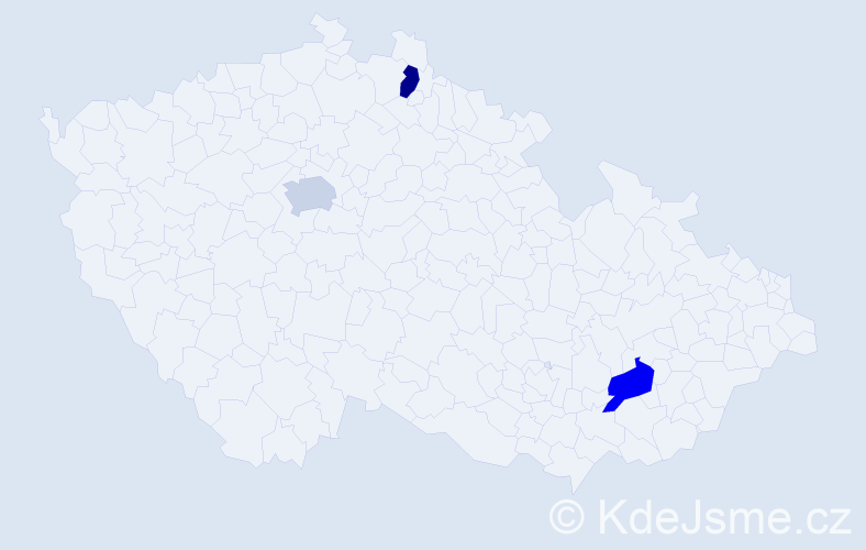 Jméno: 'Rudolf Miroslav', počet výskytů 3 v celé ČR