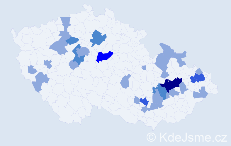 Jméno: 'Dobruška', počet výskytů 51 v celé ČR