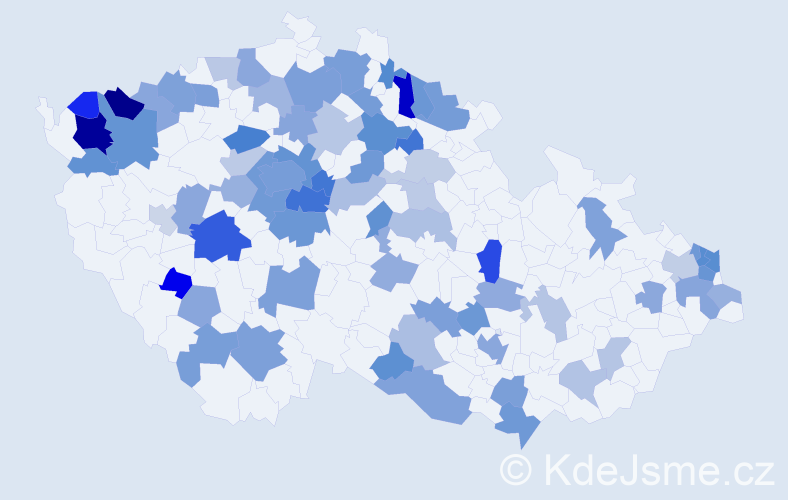 Jméno: 'Attila', počet výskytů 134 v celé ČR