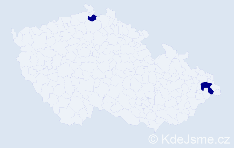 Jméno: 'Nicole Isabella', počet výskytů 2 v celé ČR