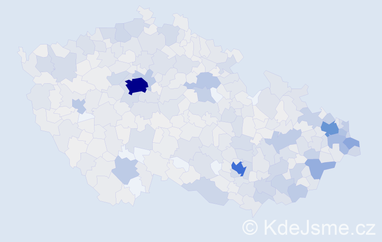 Jméno: 'Miriam', počet výskytů 2261 v celé ČR